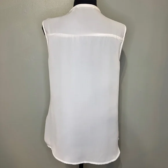 White House Black Market Bow Button up Dressy Blouse Business Casual Shirt Top M - Picture 6 of 9